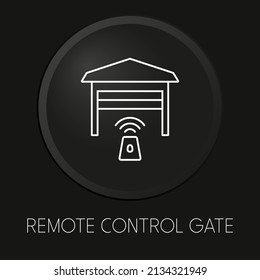  Remote control gate minimal vector line icon on 3D button isolated on black background. Premium Vector.