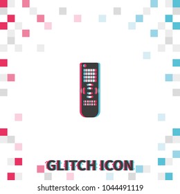 Remote control  glitch effect vector icon.