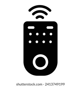 control remoto Glifo Icono fondo blanco