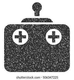 Remote Control grainy textured icon for overlay watermark stamps. Flat symbol with dirty texture. Dotted vector gray ink rubber seal stamp with grunge design on a white background.