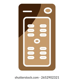Icono de control remoto en la mano que muestra un dispositivo de mano utilizado para operar equipos electrónicos de forma inalámbrica.