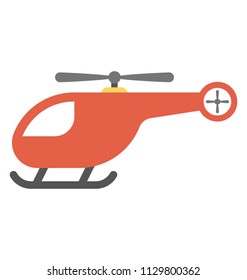 
A remote control helicopter toy, flat icon design
