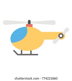 
A remote control helicopter toy, flat icon design
