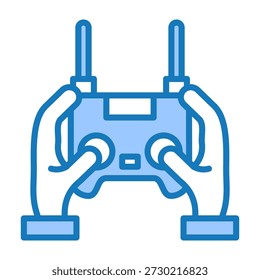 Icono de control remoto azul Dualtone Diseño Ilustración vectorial