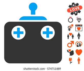Remote Control icon with bonus lovely icon set. Vector illustration style is flat iconic elements for web design, app user interfaces.