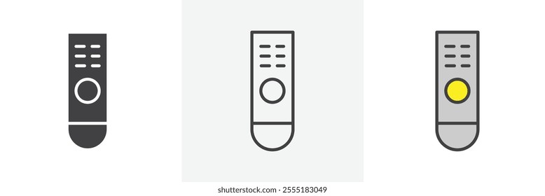 Remote control icon collection in black and colored style.