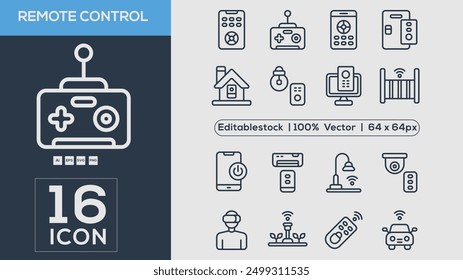 Remote Control icon collection vector illustrator	