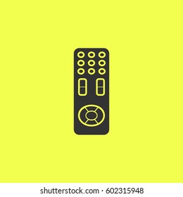 Remote control icon flat. Black pictogram. Vector illustration symbol 