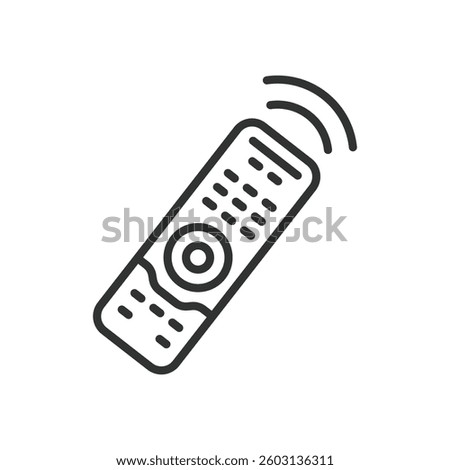 Remote control, icon in line design. Remote control, smart, wireless controller, Bluetooth on white background vector. Remote control, icon in line design, editable stroke icon