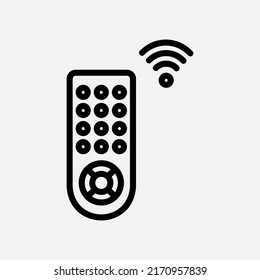 Fernsteuerungs-Symbol im Strichstil zum intelligenten Zuhause, Verwendung für mobile App-Präsentationen auf der Website