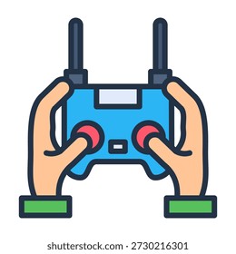 Remote Control Icon Lineal Color Design Vector Illustration
