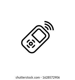 Remote control icon in linear, outline style isolated on white background