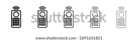 Remote control icon logo set concept stock vector illustration.