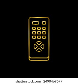 Remote Control icon. Metallic gold icons set collection.	
