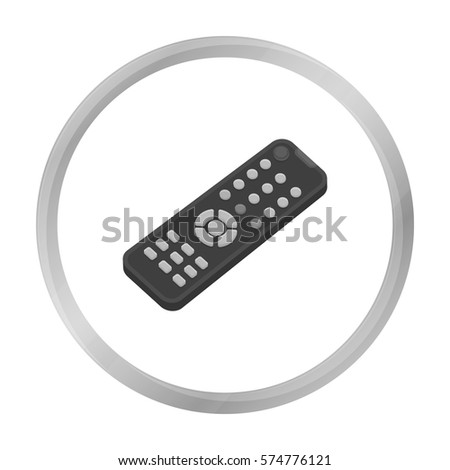 Remote control icon in monochrome style isolated on white background. Films and cinema symbol stock vector illustration.