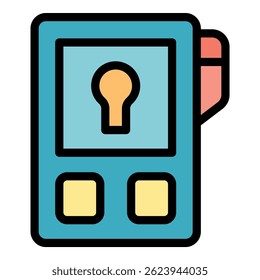 Remote control icon. Outline remote control vector icon color flat isolated
