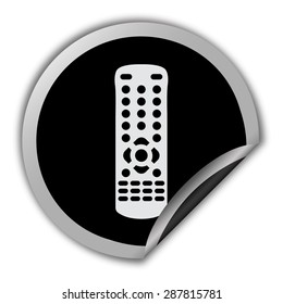 remote control icon - round vector sticker