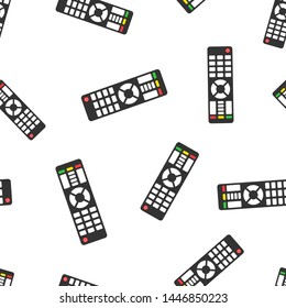 Remote control icon seamless pattern background. Infrared controller vector illustration on white isolated background. Tv keypad business concept.