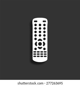 Remote control icon with shadow - vector illustration