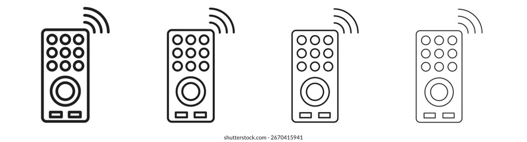 Remote control icon simple black vectors pack. Design infographic element