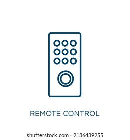 remote control icon. Thin linear remote control outline icon isolated on white background. Line vector remote control sign, symbol for web and mobile