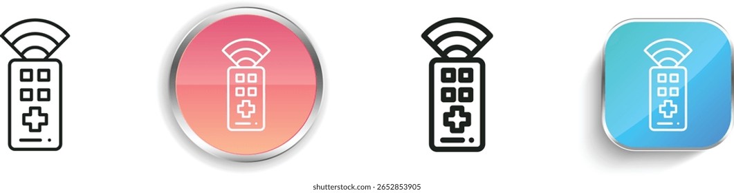 remote control icon. Thin Linear, Regular and Button Style Design Isolated On White Background
