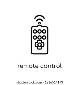 Remote control icon. Trendy modern flat linear vector Remote control icon on white background from thin line smart home collection, editable outline stroke vector illustration