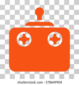 Remote Control icon. Vector illustration style is flat iconic symbol, orange color, transparent background. Designed for web and software interfaces.