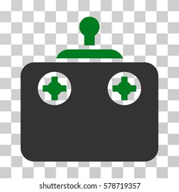 Remote Control icon. Vector illustration style is flat iconic bicolor symbol, green and gray colors, transparent background. Designed for web and software interfaces.