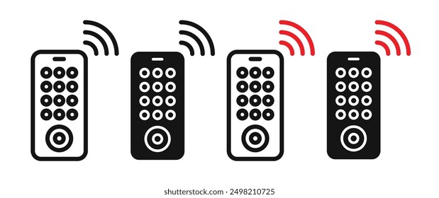 remote control iconicon vector collection in outlined and solid style