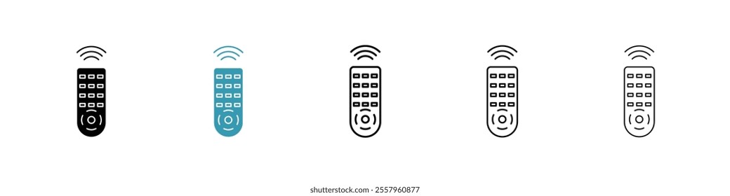 Remote control icons pack in black and blue.