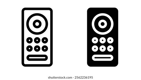 Remote control Icons pack in outlined and flat versions