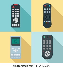 Remote control icons set. Flat set of remote control vector icons for web design
