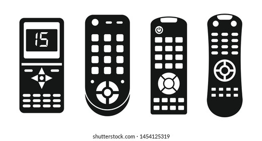 Remote control infrared icons set. Simple set of remote control infrared vector icons for web design on white background
