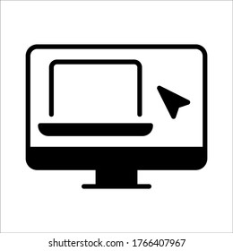 Remote control. Remote job, home office, work from home. Vector line icon. Editable illustration. Pictogram.