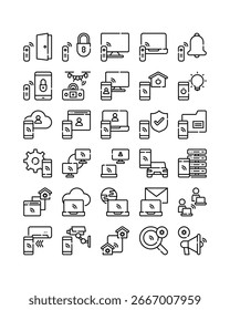 Fernbedienungszeilensymbol Set, Vektorgrafik