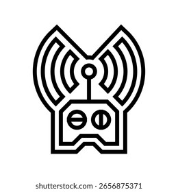 Symbolvektor der Fernsteuerungszeile. Fernbedienungszeichen. isoliertes Kontursymbol, schwarze Illustration