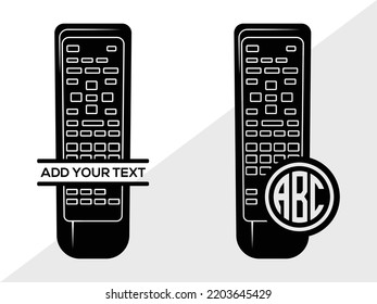 Remote Control Monogram SVG Printable Vector Illustration