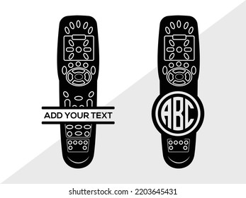 Remote Control Monogram SVG Printable Vector Illustration