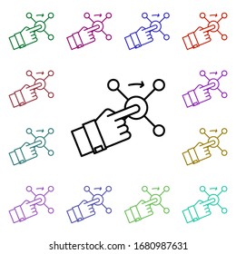 Remote control multi color icon. Simple thin line, outline vector of web icons for ui and ux, website or mobile application