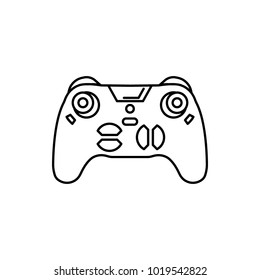 Remote control outline icon isolated on white background. Remote control object for outline design, advertising, illustration, banner and web