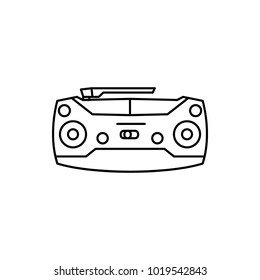 Remote control outline icon isolated on white background. Remote control object for outline design, advertising, illustration, banner and web