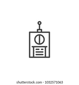 Remote control outline icon. linear style sign for mobile concept and web design. controller with antenna simple line vector icon. Symbol, logo illustration. Pixel perfect vector graphics
