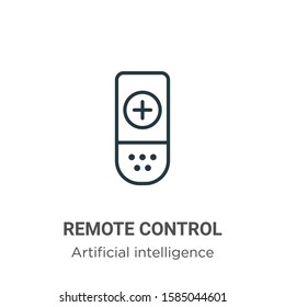 Remote control outline vector icon. Thin line black remote control icon, flat vector simple element illustration from editable augmented reality concept isolated on white background