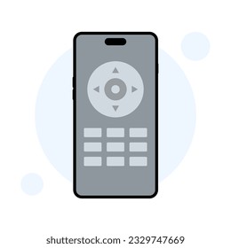 Diseño de aplicaciones telefónicas de control remoto vectores de tecnología de transmisión de televisión. Diseño móvil de control remoto