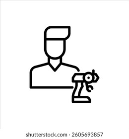 remote control player outline icon, player black line illustration