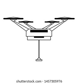 remote control red air drone cartoon vector illustration graphic design