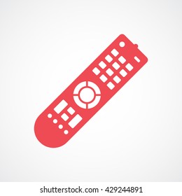 Remote Control Red Icon On White Background