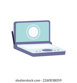 Remote control with screen for drone illustration. Vector illustration of remote controller for unmanned robot for video surveillance and delivery. Cartoon controller for flying aerial vehicles with