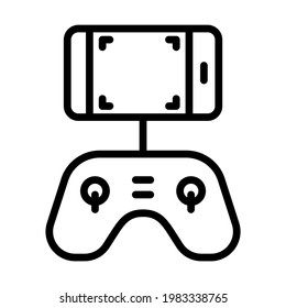 Remote control simple icon on white background. Remote controller for drone, car, fly and other devices and toys. Vector illustration in flat style.